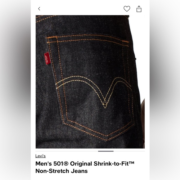 NWT Levi’s 501 original shrink-to-fit jeans - Picture 7 of 8